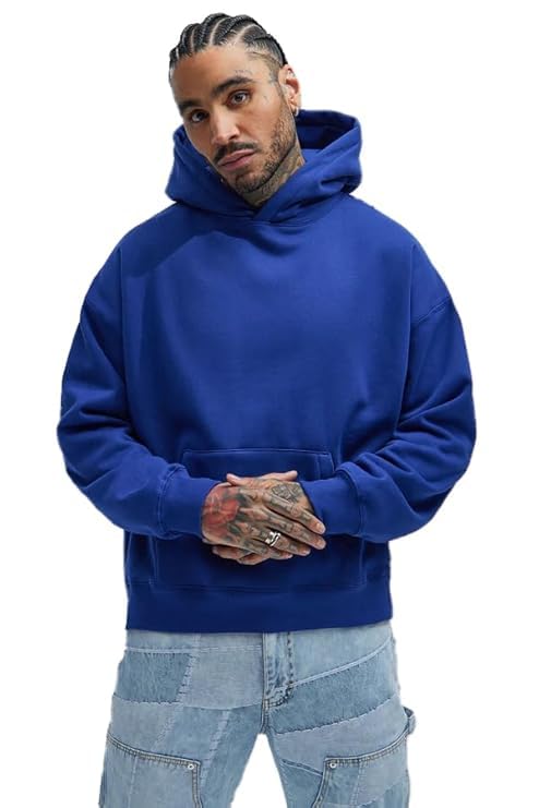 koverify Cotton Plain Hooded Neck Oversized Hoodie for Men-picture-37