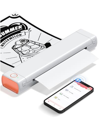 Image of Phomemo Portable Printers Wireless for Travel, M08F Thermal Bluetooth Printer Support for 8.5x11 US Letter, Small Inkless Printer Compatible with iOS, Android, Laptop for Car, Office, Home.