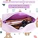 URSKYTOUS Gifts for Girls Initial Makeup Bag Personalized Cosmetic Bag with Zipper Cute Travel Toiletry Bag Waterproof PU Preppy Makeup Pouch Birthday Gift for Teen Girls Women(Purple N)