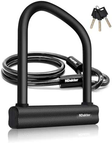 NDakter Bike Locks,18mm Shackle Heavy Duty Bike D Lock with 6FT/1...