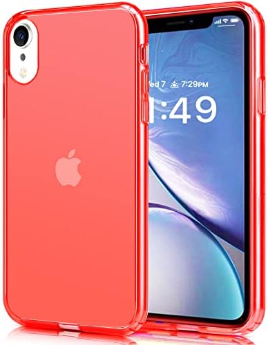 JJGoo Compatible with iPhone XR Case Clear Soft Transparent Shockproof Protective Slim Thin Bumper Phone Cover for iPhone XR, Clear Red