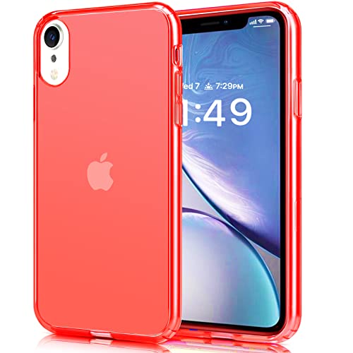 Jjgoo Compatible With Iphone Xr Case Clear Soft Transparent Shockproof Protective Slim Thin Bumper Phone Cover For Iphone Xr, Clear Red #TOP4