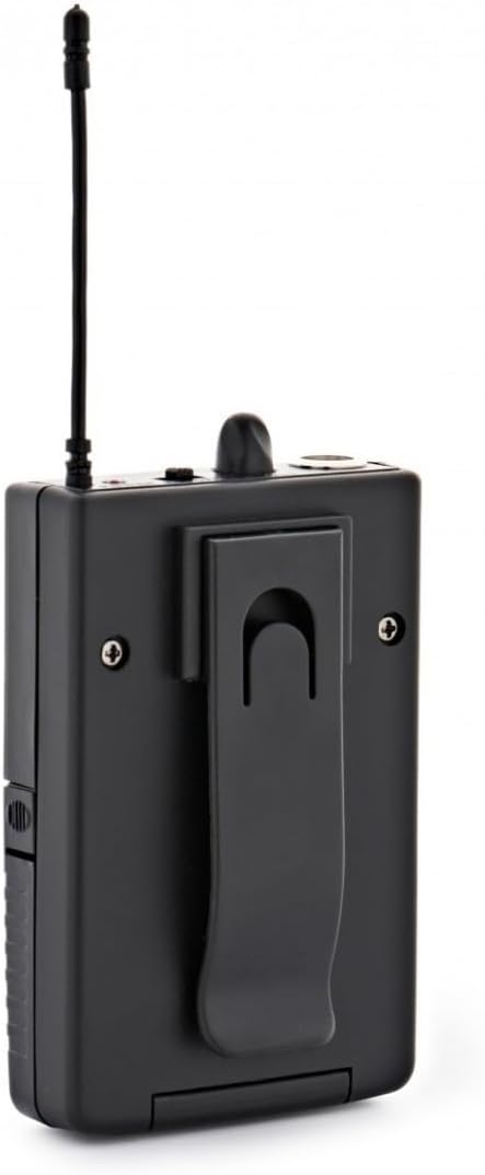 Bag view of the SubZero bodypack transmitter showing the belt clip.