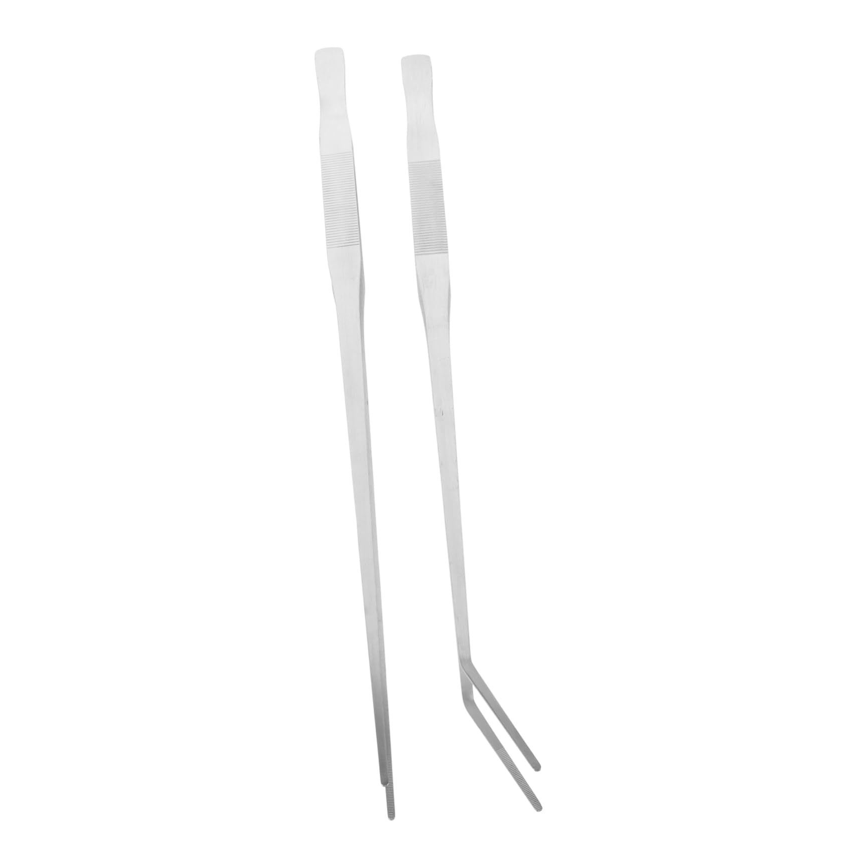 FRCOLOR 2piezas Pinzas Metálicas Para Alimentación De Reptiles Pinzas Largas Para Terrarios Rectas y Curvas Para Comida De Mascotas Para Acuario y