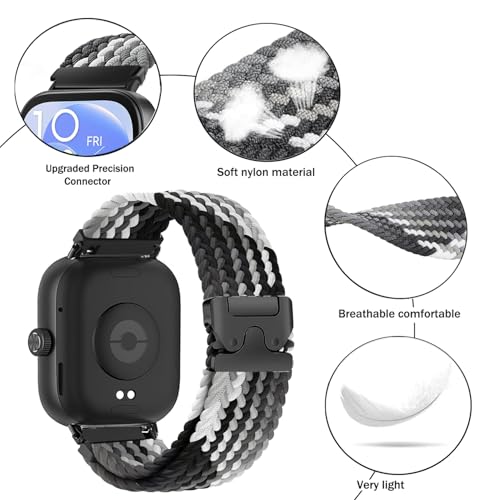 Issinlky Nylonowa pleciona opaska kompatybilna z Redmi Watch 4/5, elastyczny pasek sportowy dla Xiaomi Watch 8 Pro/9 Pro Kobiety Mężczyźni