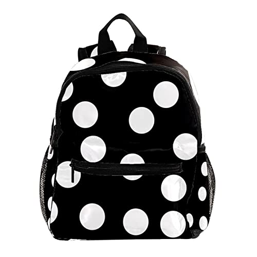 Sac à dos pour garçons et filles à bretelles confortables, pois noirs et format 30,5 cm