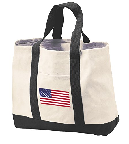 Broad Bay American Flag Tote Bag CANVAS American Flag Totes Beach Pool Travel Shopping Bag