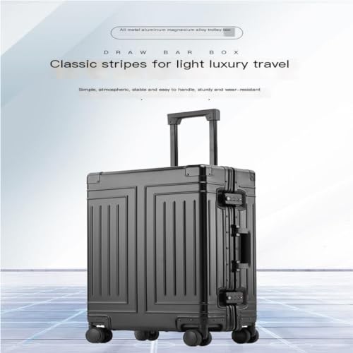 Suitcase All-aluminum Magnesium Alloy Metal Case Trolley Case Hard Case Men's And Women's Luggage Check-in Case Luggage(Red,26in)3