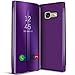 Produktbild Conie MF28173 Mirror Flip Kompatibel mit Samsung Galaxy A3 2017, Mirror Case Hülle Standfunktion Spiegel Effekt Flip Cover One Touch Bedienung für Galaxy A3 2017 Bookcover Violett