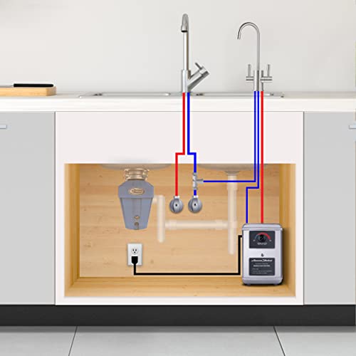 Image of American Standard ASH-210 Hot Water Dispenser, Includes Brushed Nickel Dual Handle Faucet 1300 Watts, 110v