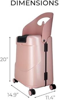 MiaMily 4 Wiel Handbagage Met Stoel Voor Kinderen Veiligheidsgordel Waterdichte Zak Verstelbare Handgreep En Harde Behuizing 43 Liter Inhoud Dusty Roze Jeden Rozmiar Bagage Meenemen 2601527765