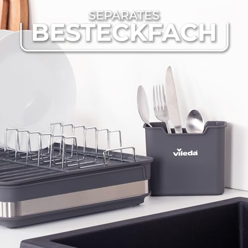 Vileda Abtropfgestell ausziehbar 36,6 bis 51,5 cm mit Besteckhalter – Ansicht 4
