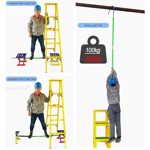 Gancho de Rescate Aislado, Poste de Rescate para Bomberos, Electricista, Gancho de Rescate Anti-electrocución, Gancho de Rescate de Alta tensión para subestaciones/Mantenimiento automotriz/f