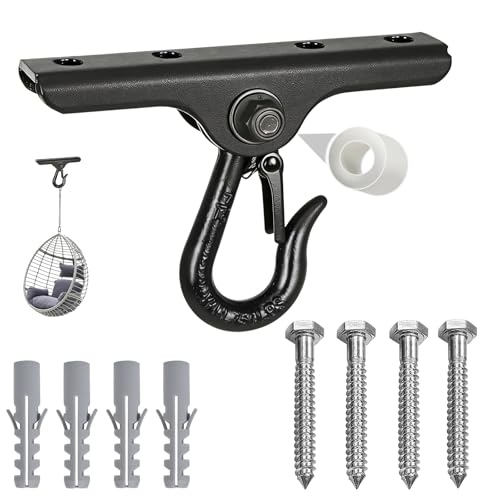 ZoeZure Heavy Duty Swivel Swing Hangers, 750 LB Capacity Swing Hooks for Hammock Chair, Punching Bag, Indoor Outdoor Hanging Hardware