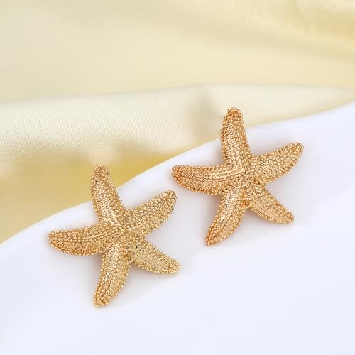MISS RIGHT Gold Shell Earrings for Women, Stainless Steel Sea Shell Stud Seashell Earrings Beach Jewelry, Hypoallergenic Lightweight Summer Earrings4