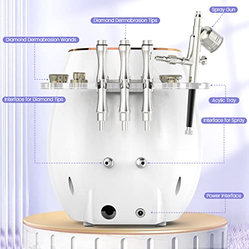 2 In 1 Professional Facial Microderm Machine With Touch Screen，Mcwdoit Skin Care Beauty Device With Spray Kit，68Cmhg Strong Suction Power #TOP5