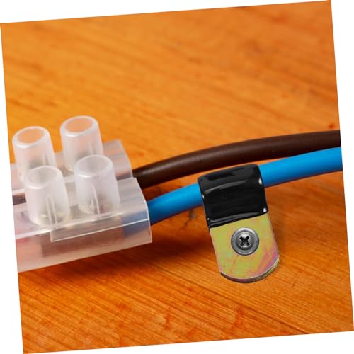 Hemobllo 50 unidades clips resistentes de acero para gestión de cables bajo escritorio miniatura 5