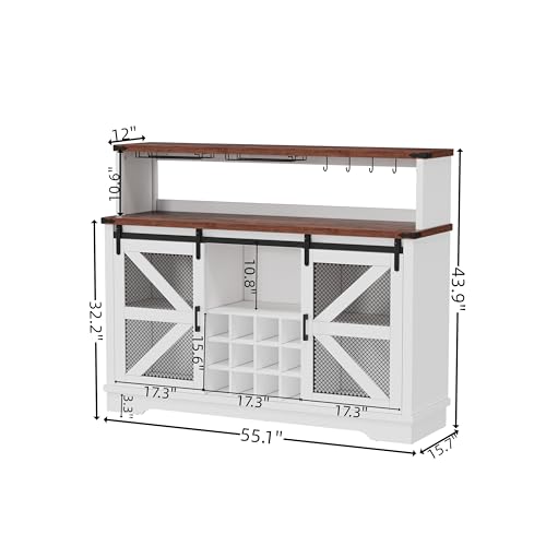 Pakaseptfarmhousewinebarcabinetwithledlightsliquorcabinetcoffeebarcabinetwslidingbarndoorglassracksideboardbuffetcabinetwithstorageshelvesforlivingdiningroomhomewhite Urban Country Home Decor Pakasept farmhouse wine bar cabinet with led lights liquor cabinet coffee bar cabinet wsliding barn doorglass racksideboard buffet cabinet with storage shelves for livingdining roomhomewhite urban country home decor