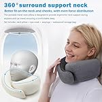 Travel Neck Pillow for Airplane, Adults Memory Foam Neck Pillow, Ergonomic 360° Neck Support for Airplane Car Travel Home Office Sleep, Packable Compact Portable Turtle Pillows（Grey） - Image 4