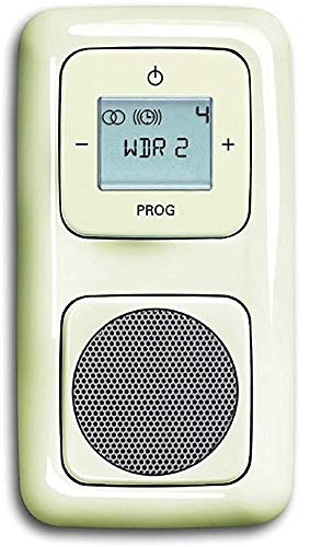 Busch Jäger Unterputz UP Digitalradio 8215 U (8215U) cremeweiß Komplett-Set DURO2000® Lautsprecher + Radioeinheit + Abdeckungen in 2 fach Rahmen