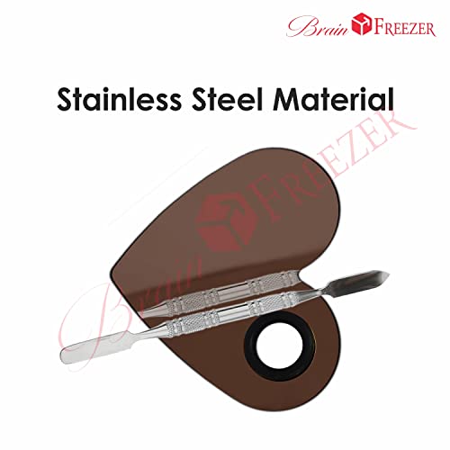 Image of Brain Freezer Shiny Makeup Palette with Stainless Steel Heart Shape Spatula, Rose Golden 100 g