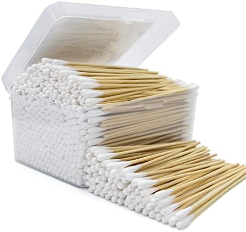 500/1000 Count 6'' Long Round/Pointed Cotton Swabs Durable Stem