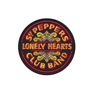 Écusson brodé thermocollant Beatles SGT Peppers Lonely Hearts Club Ban - Les Beatles, Paul McCartney, John Lennon, RIngo Starr, George Harrison
