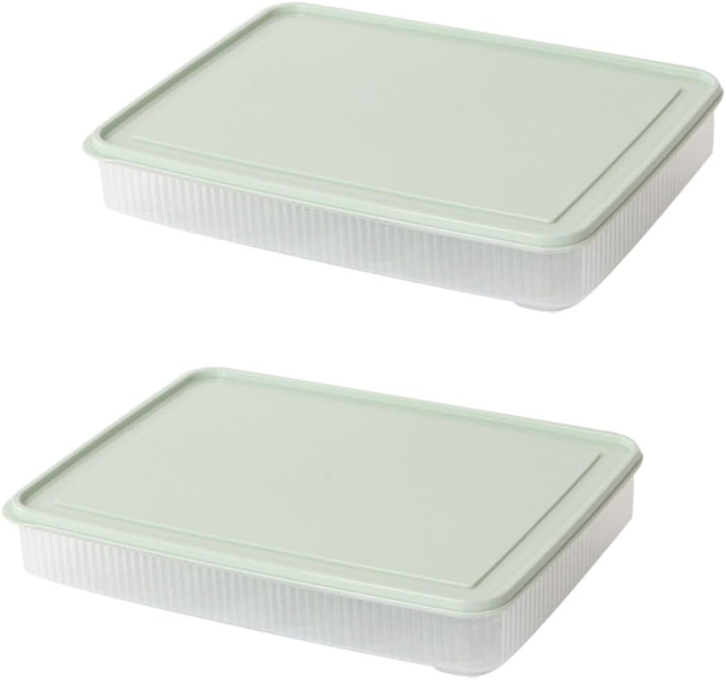 2pcs Storage Container Lid Cavity Stackable Holder for Refrigerator Kitchen Organizer Food- for Freshness