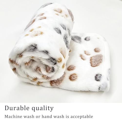 1 Pack 3 Blankets Super Soft Fluffy Premium Fleece Pet Blanket Flannel Paw Printed Throw for Dog Puppy Cat (Small 23x16'', Brown, Pink, White) - Image 6