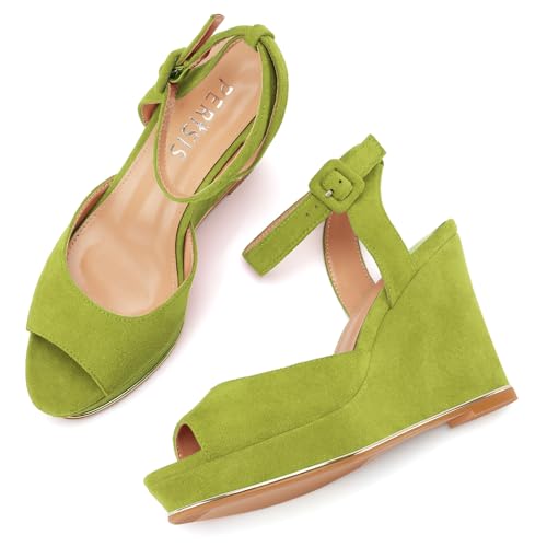 Image of Women's Dressy Platform Wedge Sandals Gold Wedges Peep Toe Patent High Heels Slingback Heeled Comfortable Ankle Strap Shoes