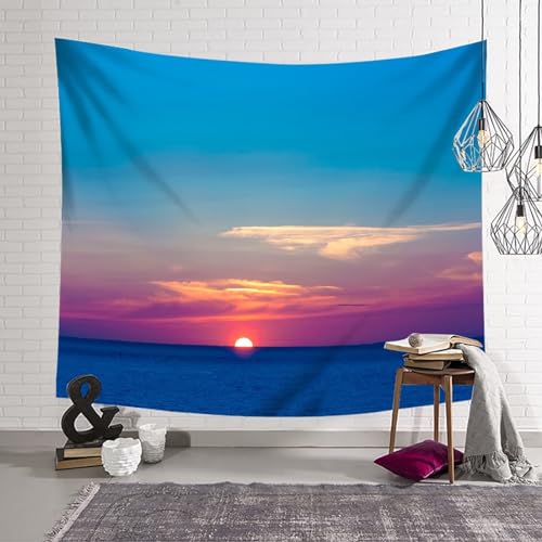 Tapisserie murale pour masquer un mur vide avec un paysage de coucher de soleil