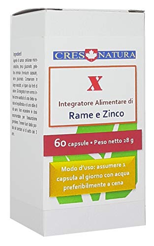 X 60 capsule. Integratore di Rame (1,2 mg, 120%