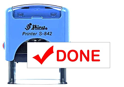 Stampolo Done Personlized Shiny Printer S-842 Rectangle Rubber Stamp Self-Inking Easy Refill Clear, Crisp Impression Everytime Custom Personalised 14X38Mm Red #TOP1