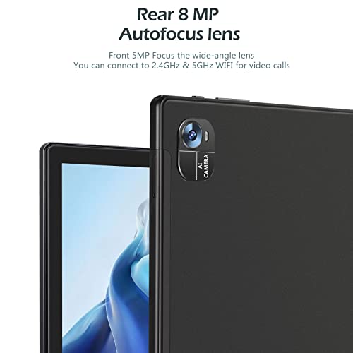 Facetel Android 11 Tablet 10" Q10Pro Tablets:4Gb Ram+128Gb Rom, 2.4G&5G Wi-Fi, Octa-Core Processors, 8000Mah Battery,Bluetooth, Google Certified Tablet With Case/Support Split Screen-Black #TOP5