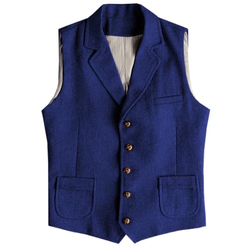 Gilet en tweed haut de gamme en laine pour marié et grandes occasions