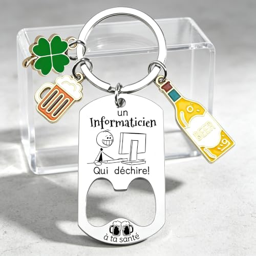 Cadeau Geek Porte-Clés Idée Cadeau Collègue Unique - Porte Clef Original Personnalisé Idéal pour Noël, Cadeaux Anniversaire (Informaticien) – vue 8