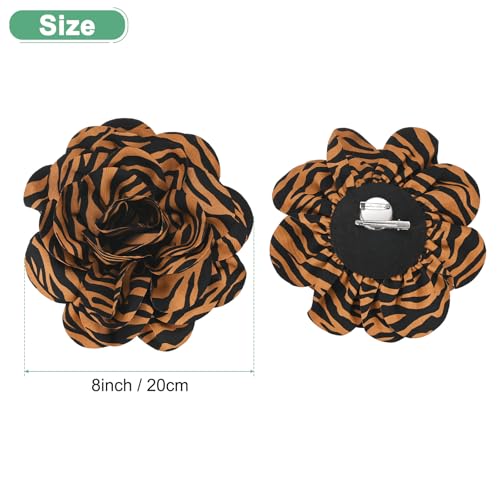 Image of M METERXITY Extra Large Rose Flower Brooches, Lapel Pins Dainty Satin Fabric Big Camellia Oversized Brooch Pin