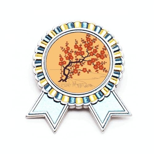 Broche fleur rouge japonaise métal M pour raviver un vêtement trop terne