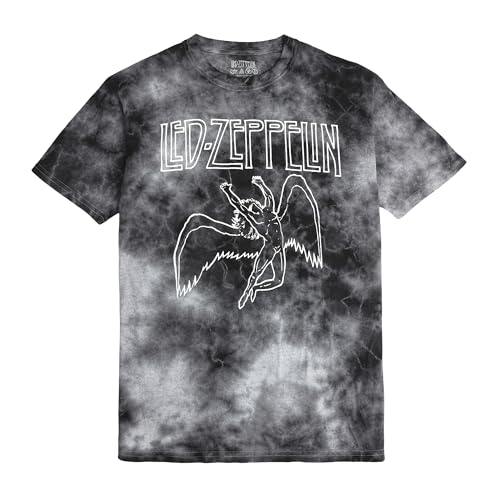 Led Zeppelin Adult Black Cloud Wash Short Sleeve Tee - Medium