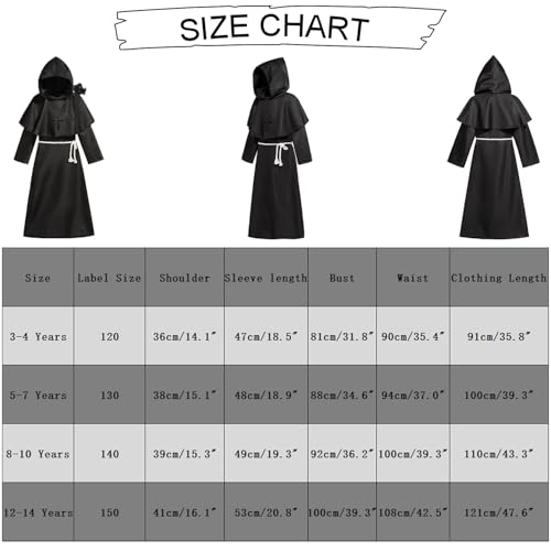 Jiobabe GR025 Plague Doctor Halloween Costume For Kids Boys Girls Steampunk Leatherface Costume Child Medieval Black Plague Outfit thumb #4