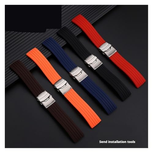 Bracelet de montre en caoutchouc de qualité supérieure à boucle déployante