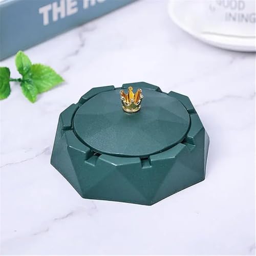 Cendrier de table rond acier inoxydable vert résistant vent extérieur - 3