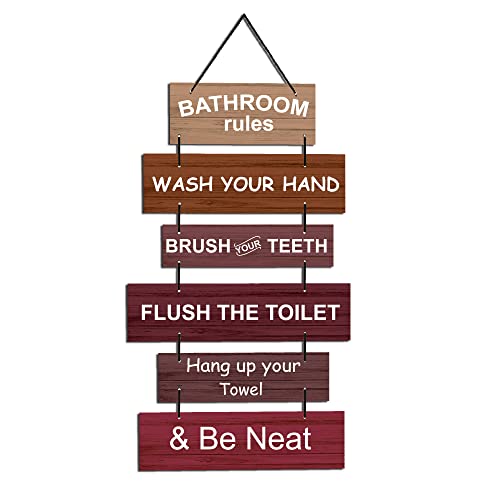 Expleasia, Exuberant & Luxury Decor ative Wall Hanging Wooden Art ation Item for Home | Office | Living Room | Bedroom | ation Items | Home | Gift Items (Bathroom Rules)