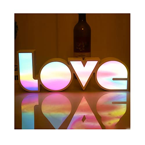 Jorunhe Segno d'amore a LED USB per San Valentino, luci al neon per camera da letto, camera delle ragazze, camera dei bambini, insegna da parete al neon, USB/batteria (tramonto)