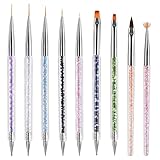 Nail Art Brushes 9PCS Nail Brush Set with Liner...