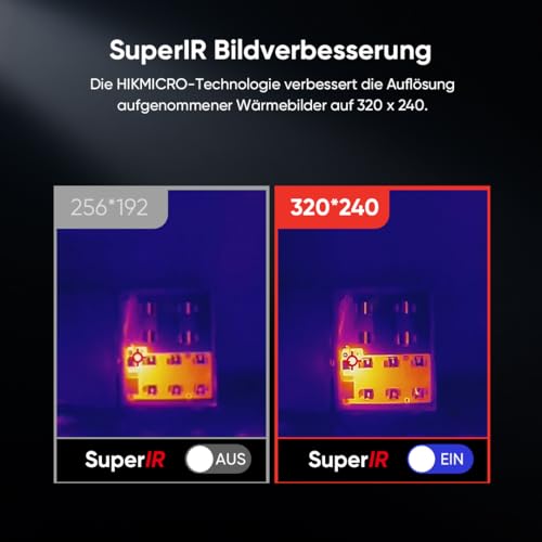 HIKMICRO Wärmebildkamera mit - B10 256 x 192 IR-Auflösung, visuellen 2MP-thermokamera, Vollbildmessung, 25Hz Bildfrequenzmit 3,2 LCD-Bildschirm, Software, IP54, Messbereich -4°F~1022°F
