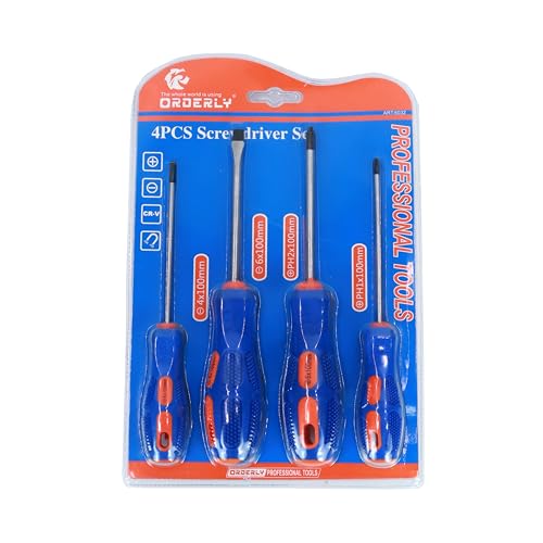 Image of NFI essentials 5 pieces Screwdriver Includes 2 Slotted & 2 Phillips Tip Screwdriver, Professional Multipurpose Magnetic Screwdriver Set for Household, etc.