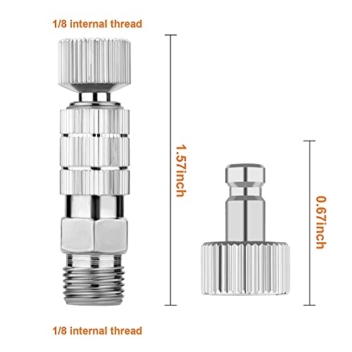 ABEST Airbrush Quick Disconnect Coupler Release Fitting Adapter Kit with 5 pcs 1/8" Female Connectors and 1 Male Adaptor 1/8 Male -1/8 Female Hose Connections for Air Compressor, Airbrush Hose - Thumbnail 2