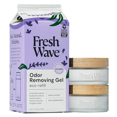 Image of Fresh Wave Odor Removing Gel Eco-Refill, 63 oz. Lavender Scent | 2 Empty Refillable Glass Jars | 2 Room Set