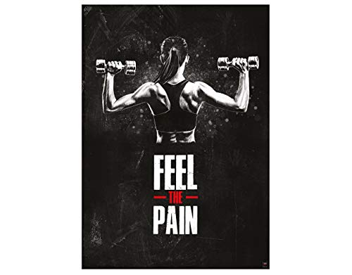 GREAT ART Motivational Workout Poster 23.4 x 16.5 in (59.4 x 42 cm) â€“ Wall- and Fitness Poster Motivational Quotes Trainings-Room Gym â€“ Feel The Pain â€“ Nr.7